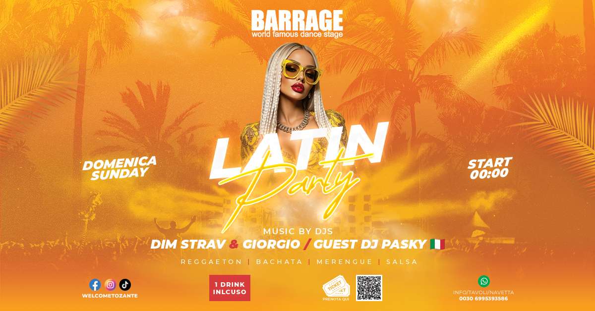 LATIN PARTY Sunday Nights – Start 00:00