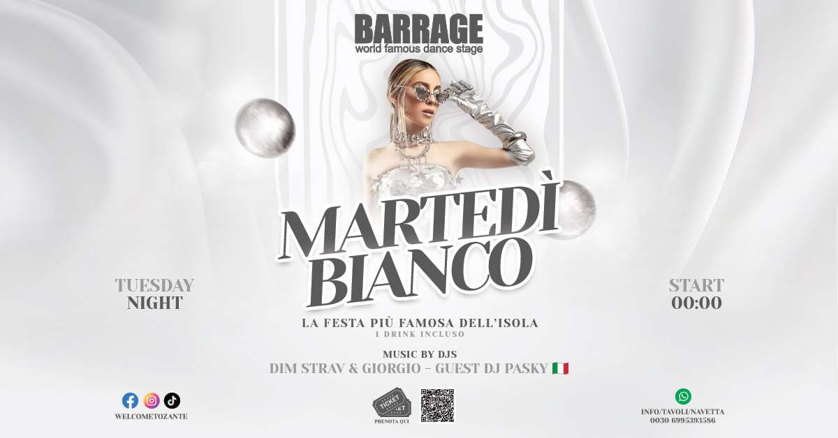 MARTEDI BIANCO Tuesday Nights - Start 00:00
